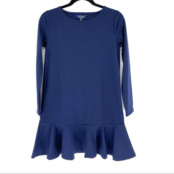 Polo Ralph Lauren Dress XL Navy Blue Drop Waist - Picture 1 of 7